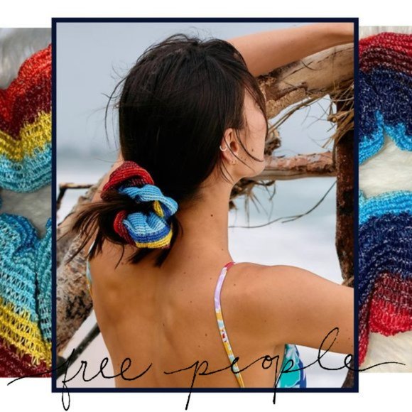 Free People Accessories - Free People Push My Luck Crochet Super Scrunchie